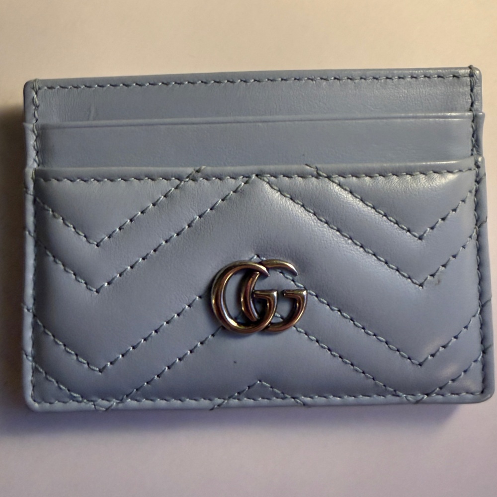Gucci Baby Blue Leather Card Holder - Picture 10 of 13